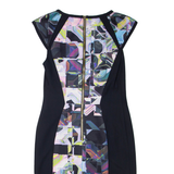 TED BAKER Womens Pencil Dress Black Crazy Pattern Short Sleeve Knee Length M