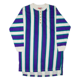 NYC Womens Day Dress Purple Striped Long Sleeve Knee Length M