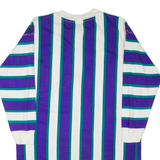 NYC Womens Day Dress Purple Striped Long Sleeve Knee Length M
