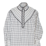 KAREN MILLEN Womens Day Dress White Check Long Sleeve Short UK 12