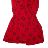 HOBBS LONDON Womens Wrap Dress Red Viscose Floral Long Sleeve Knee Length UK 10