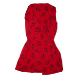 HOBBS LONDON Womens Wrap Dress Red Viscose Floral Long Sleeve Knee Length UK 10