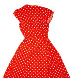 BODEN Womens Wrap Dress Orange Viscose Spotted Sleeveless Hi-Low UK 10