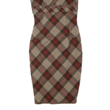 TED BAKER Womens Pencil Dress Grey Wool Check Sleeveless Knee Length XXS