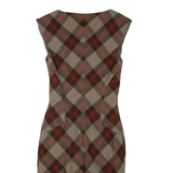 TED BAKER Womens Pencil Dress Grey Wool Check Sleeveless Knee Length XXS