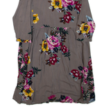 JOULES Womens Day Dress Grey Floral Long Sleeve Knee Length UK 12