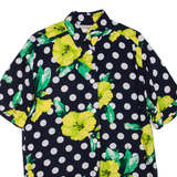 RASPBERRY COLLECTION Womens Shirt Dress Blue Floral Short Sleeve Short S