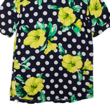 RASPBERRY COLLECTION Womens Shirt Dress Blue Floral Short Sleeve Short S