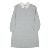 ZARA Womens Day Dress Grey Long Sleeve Short S