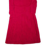 Womens Day Dress Pink Long Sleeve Knee Length L