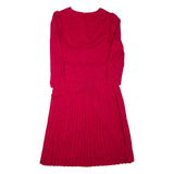 Womens Day Dress Pink Long Sleeve Knee Length L
