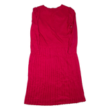 Womens Day Dress Pink Long Sleeve Knee Length L