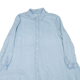 ZARA Womens Shirt Dress Blue Long Sleeve Short XS