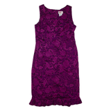 Womens Day Dress Purple Floral Sleeveless Knee Length M