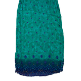 Womens Shift Dress Green Spotted Sleeveless Long L