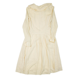 Womens Day Dress Yellow Long Sleeve Knee Length M