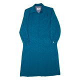 RIO Womens Day Dress Blue Floral Long Sleeve Midi L