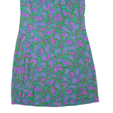 Womens Day Dress Blue Floral Sleeveless Knee Length L