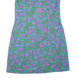 Womens Day Dress Blue Floral Sleeveless Knee Length L