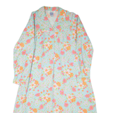 MARSUM Womens Day Dress Blue Floral Long Sleeve Midi L