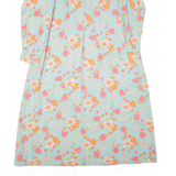 MARSUM Womens Day Dress Blue Floral Long Sleeve Midi L