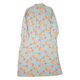 MARSUM Womens Day Dress Blue Floral Long Sleeve Midi L