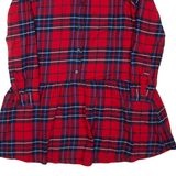 GAP Womens Day Dress Red Check Long Sleeve Short S