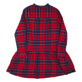 GAP Womens Day Dress Red Check Long Sleeve Short S