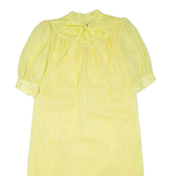 Womens Day Dress Yellow Short Sleeve Knee Length L