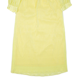 Womens Day Dress Yellow Short Sleeve Knee Length L