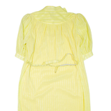 Womens Day Dress Yellow Short Sleeve Knee Length L