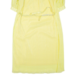 Womens Day Dress Yellow Short Sleeve Knee Length L