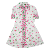 BETTY BARCLAY Womens Minnie Dress White Floral Short Sleeve Short S