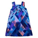 Womens Shift Dress Blue Geometric Sleeveless Knee Length XL