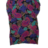 Womens Day Dress Black Viscose Floral Long Sleeve Knee Length M