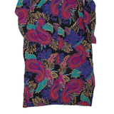 Womens Day Dress Black Viscose Floral Long Sleeve Knee Length M