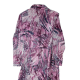 Womens Shirt Dress Pink Crazy Pattern Long Sleeve Knee Length M
