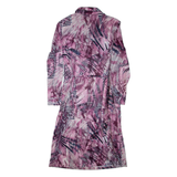 Womens Shirt Dress Pink Crazy Pattern Long Sleeve Knee Length M
