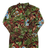 Womens Day Dress Green Floral Long Sleeve Knee Length L