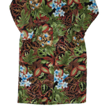 Womens Day Dress Green Floral Long Sleeve Knee Length L