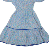 Womens Day Dress Blue Floral Short Sleeve Short S
