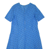 Womens Day Dress Blue Floral Short Sleeve Midi L