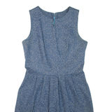 Womens Day Dress Grey Floral Sleeveless Short M