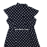 Womens Day Dress Black Spotted Sleeveless Knee Length XL