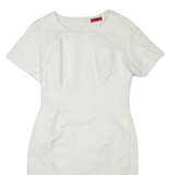HUGO BOSS Womens Day Dress White Short Sleeve Short UK 10