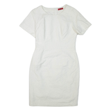 HUGO BOSS Womens Day Dress White Short Sleeve Short UK 10