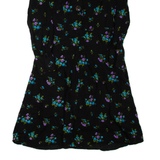 Womens Day Dress Black Floral Long Sleeve Knee Length M