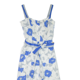 FINK MODELL Womens Day Dress White Floral Sleeveless Knee Length S