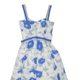 FINK MODELL Womens Day Dress White Floral Sleeveless Knee Length S