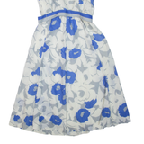 FINK MODELL Womens Day Dress White Floral Sleeveless Knee Length S